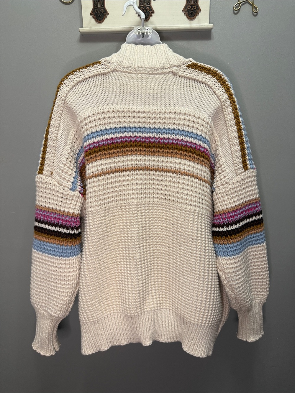Anthropologie Maeve High-Collar Mixed-Stitch
Cardigan Sweater Size L - Picture 8 of 10